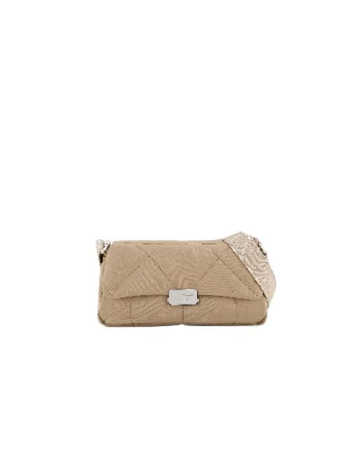 Emporio Armani Gewatteerde Nylon Crossbodytas in het Natural