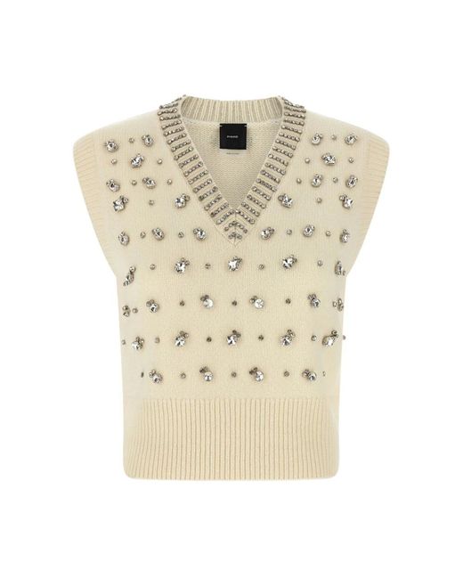 V-Neck Knitwear Pinko de color Natural