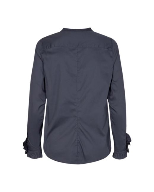 Mos Mosh Overhemden ,Blauw ,Katoen Nachtblauw Overhemd Met Voorknoopsluiting in het Blue