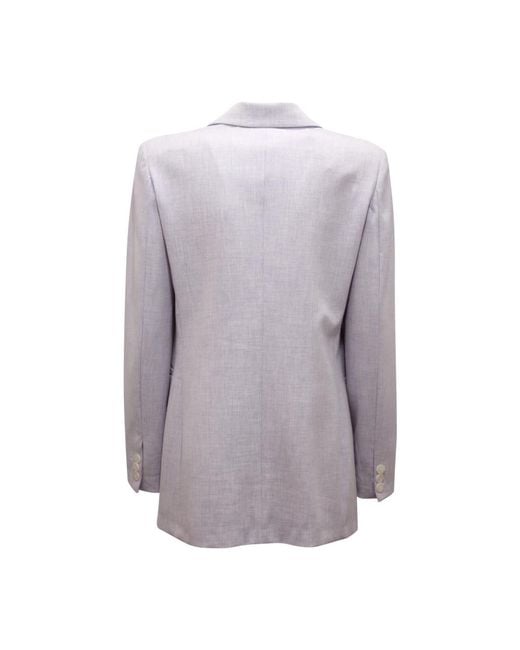 ViCOLO Jassen ,Paars ,Wol Oversize Wol Double-Breasted Jas in het Gray