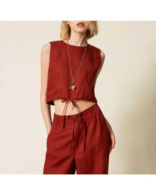 Twinset Red Sleeveless Tops