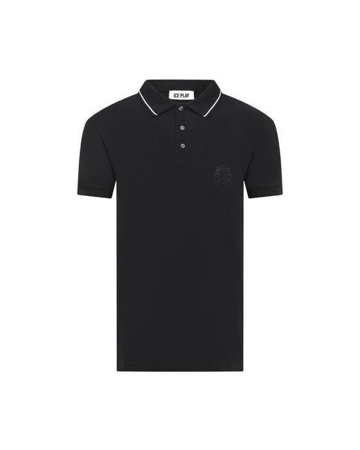 Ice Play Tops ,Zwart ,Katoen Polo T-Shirt in het Black voor heren