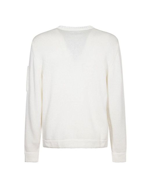 Round-Neck Knitwear di C P Company in White da Uomo