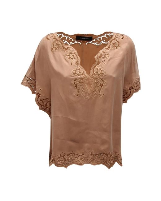 EMMA & GAIA Brown Blouses