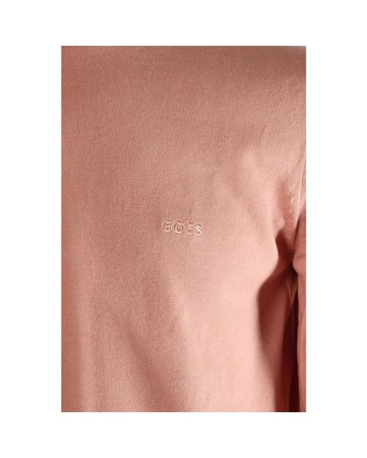 Boss Pink Round-Neck Knitwear for men