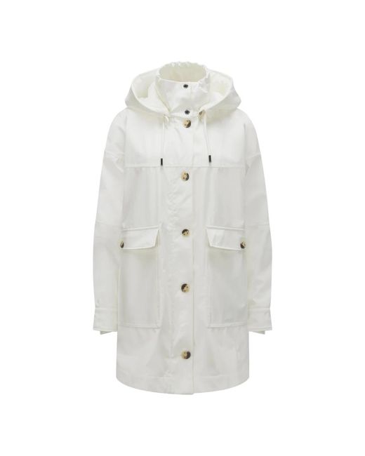 Milestone Jassen ,Wit ,Polyester Stijlvolle Jas Met Capuchon En Zakken in het White