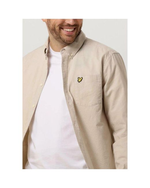 Lyle & Scott Lässiges Baumwoll-Leinenhemd Mit Knopfleiste in Natural für Herren