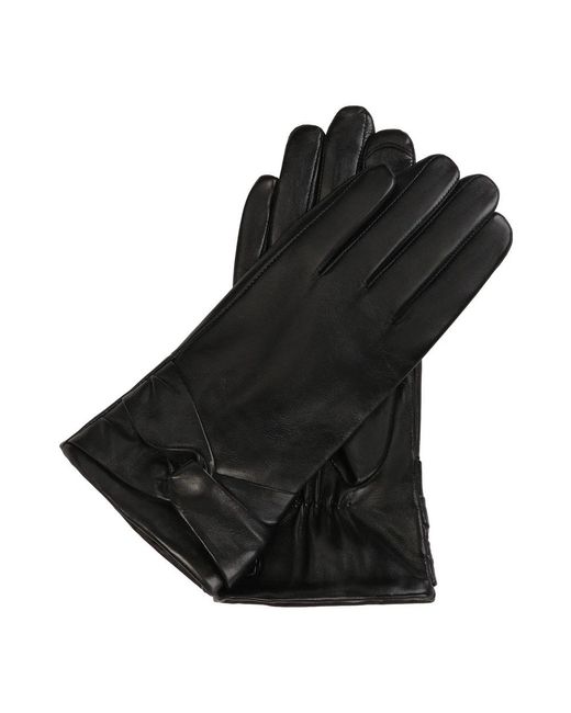 Kazar Accessoires ,Zwart ,Leer Elegante Zwarte Handschoenen Met Een Decoratieve Knoop in het Black