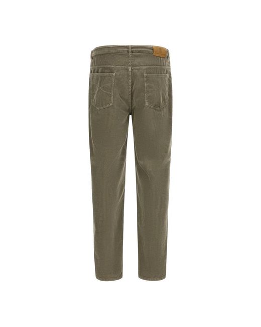 Brunello Cucinelli Green Straight Trousers for men