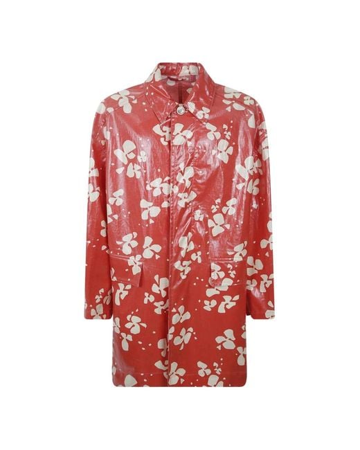 Dries Van Noten Red Rain Jackets for men