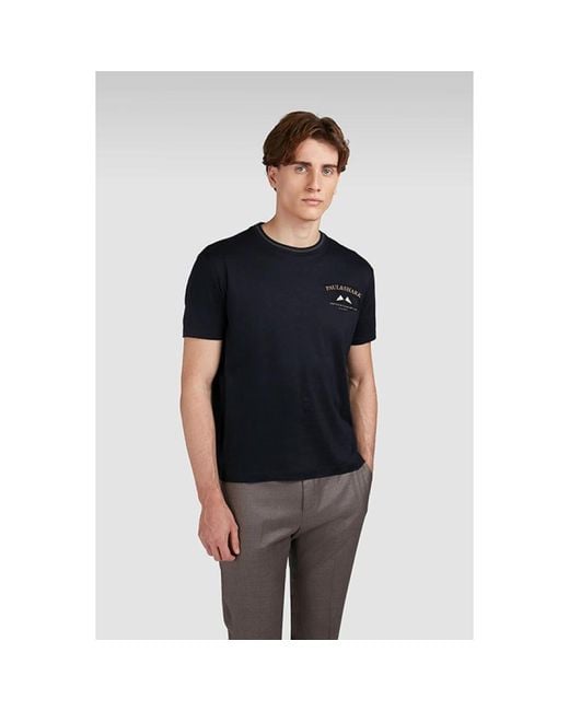 Paul & Shark Geborduurd Interlock Katoenen T-Shirt in het Blue voor heren