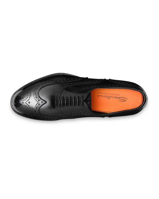 Santoni Black Dress Shoes for men