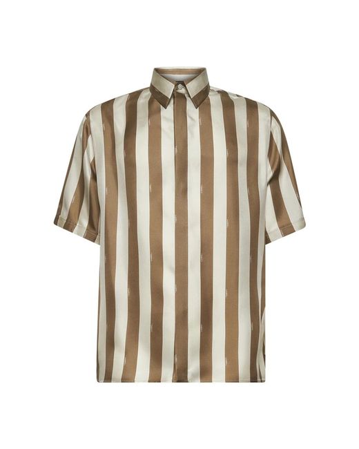 Fendi Pequin Shirt in het Brown voor heren