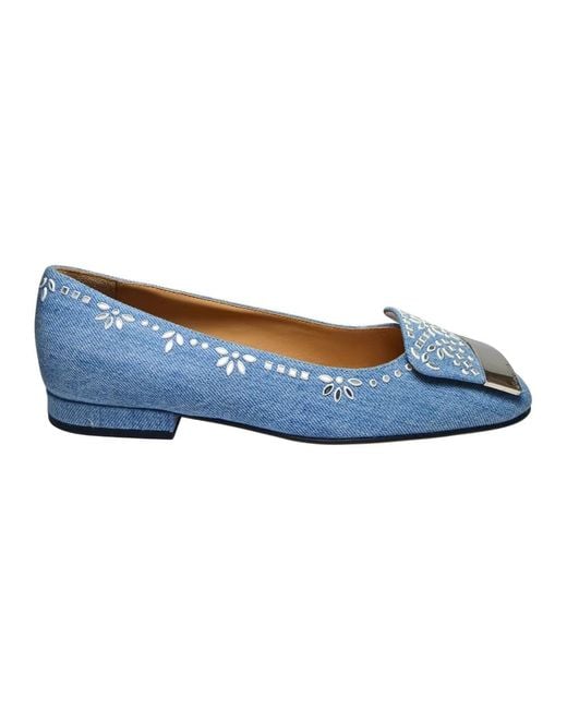 Sergio Rossi Blue Ballerina Shoes