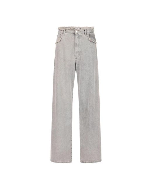 Iceberg Gray 5-pocket große schlaghose aus grauem denim mit marmorbehandlung