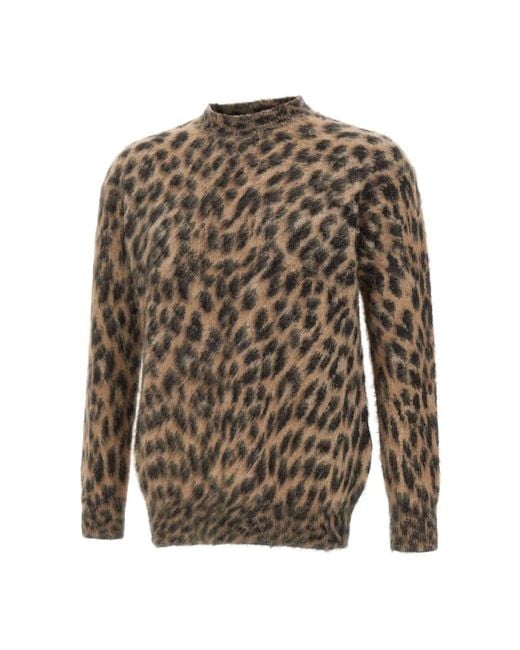 Laneus Brown Round-Neck Knitwear for men