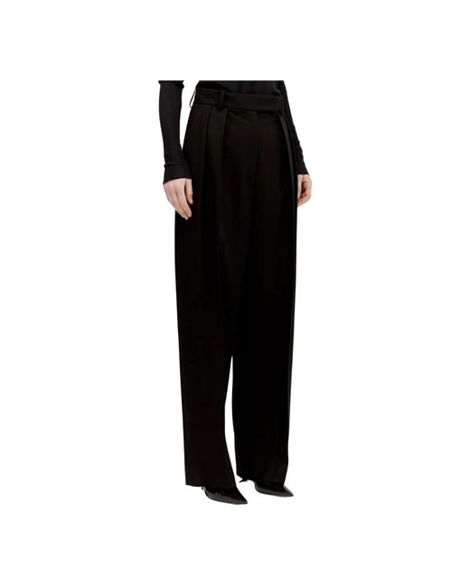 Trousers > wide trousers Khaite en coloris Black