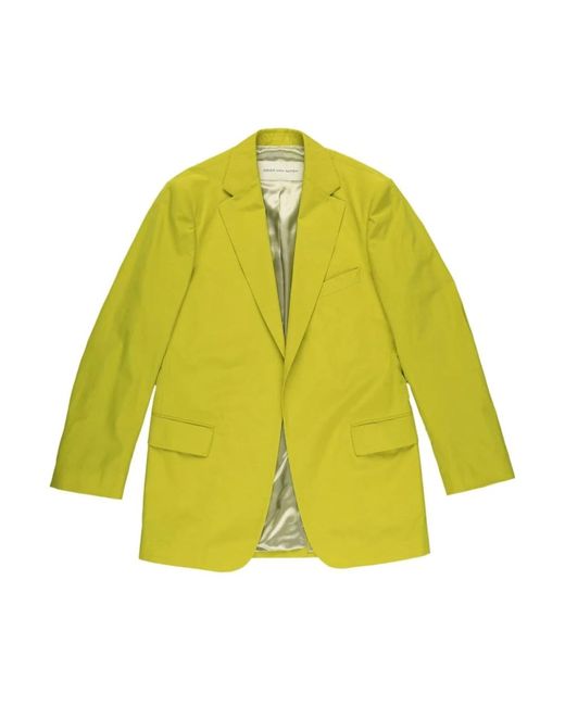 Dries Van Noten Yellow Stilvolle jacken mit breiter krempe