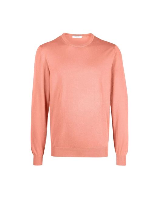 Boglioli Baumwollstrickpullover in Pink für Herren