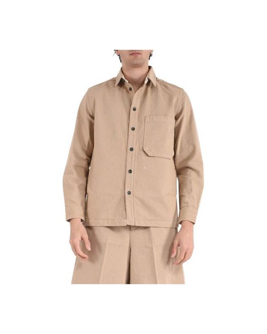 Nine:inthe:morning Natural Baumwoll-Overshirt Mit Knopfverschluss