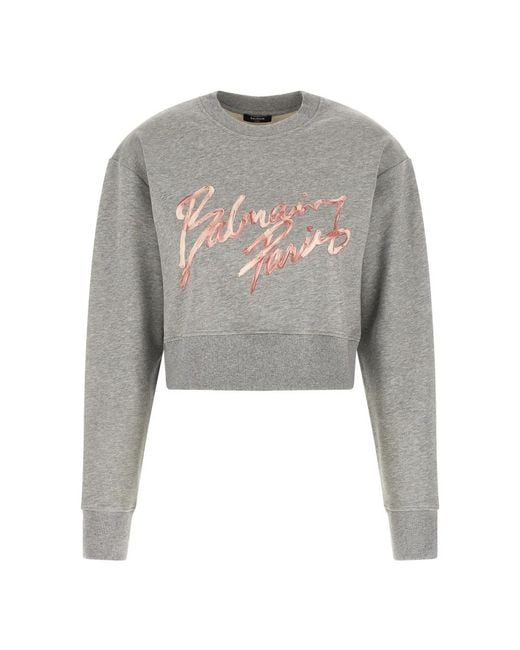 Balmain Gray Sweatshirts