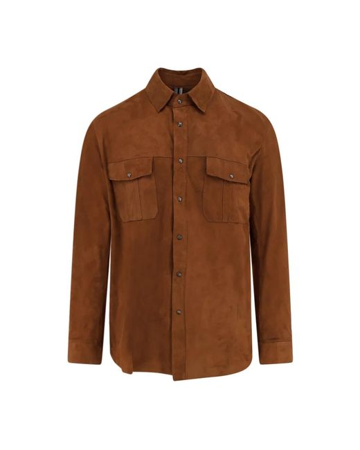 DFOUR® Brown Casual Shirts for men