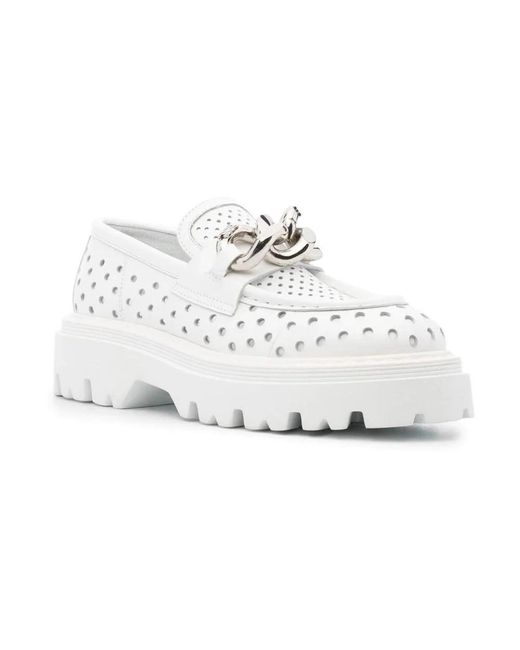 Casadei White Loafers