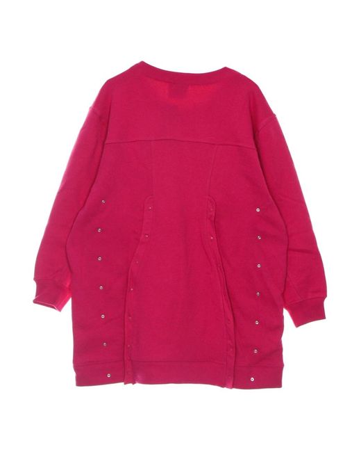 Adidas Fitness ,Roze ,Katoen Sweater Jurk Lichtgewicht Fleece in het Red