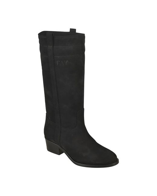 Fay Black High Boots