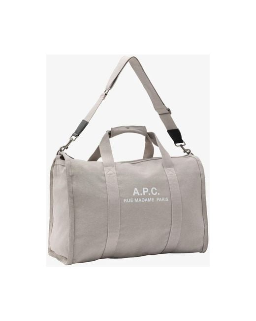 A.P.C. Gray Weekend Bags for men