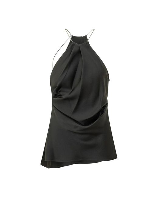 Victoria Beckham Black Sleek Mini Top With Fine Stitch Detail