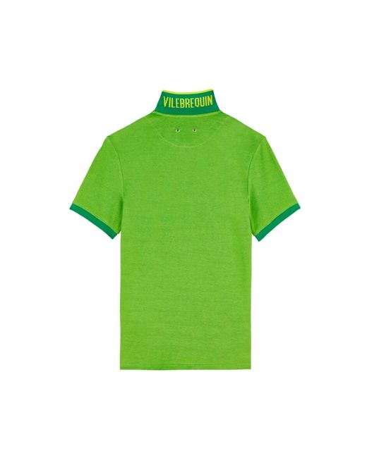 Vilebrequin Solid polohemd aus baumwolle mit changierendem effekt in Green für Herren