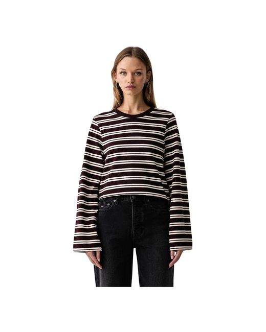 Barbour Gestreept Longsleeve Top in het Black