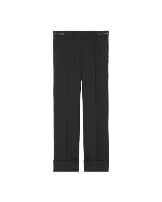 Gucci Broeken ,Zwart ,Wol Wollen Broek Met Rechte Pijpen in het Black
