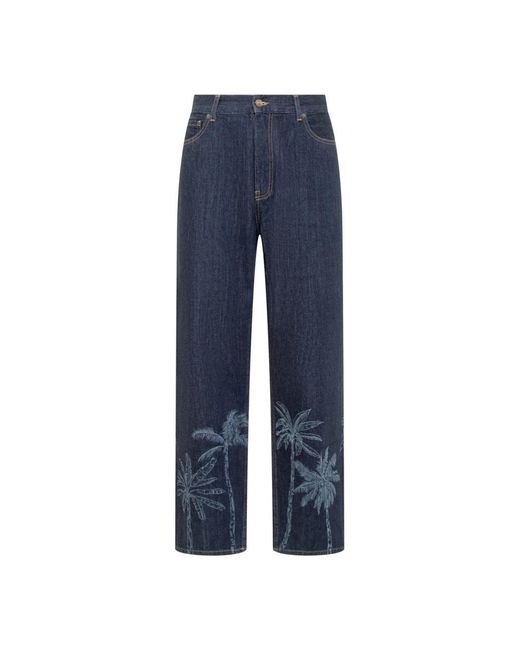 Alanui Blue Straight Jeans for men