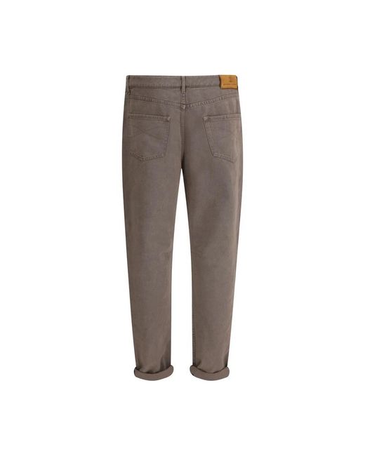 Brunello Cucinelli Gray Dyed Denim Pants for men