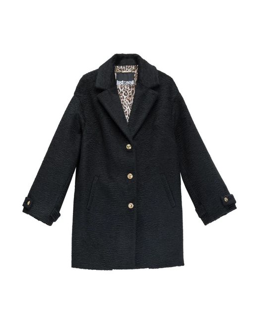 Just Cavalli Blue Single-Breasted Coats