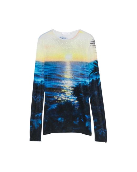Rabanne Blue Long Sleeve T-Shirts