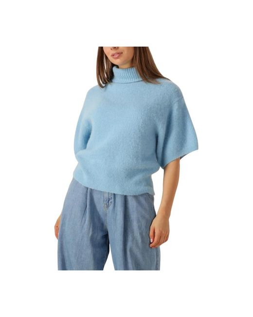 Notre-v Truien & Vesten ,Blauw ,Wol Lichtblauwe Alpaca Gebreide Trui in het Blue