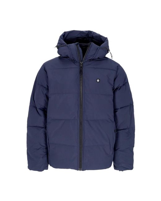 Element Jassen ,Blauw ,Polyester Waterafstotende Donsjas Met Verstelbare Capuchon in het Blue voor heren