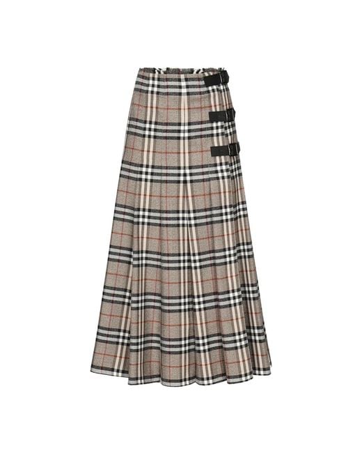 Burberry Gray Midi Skirts