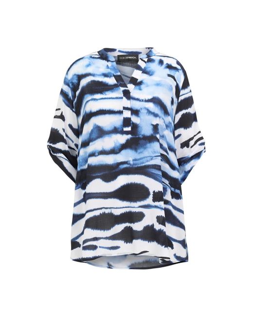 Doris Streich Slip-On Blouse in het Blue