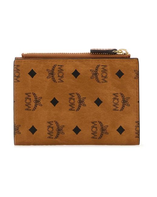 MCM Accessoires ,Bruin ,Geprinte Canvas Portemonnee in het Brown