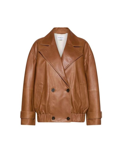 Marella Leather Jassen in het Brown