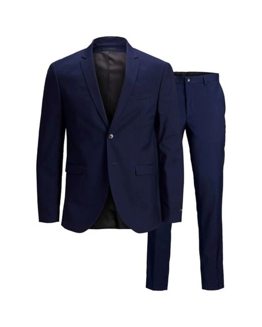 Jack & Jones Blue Single Breasted Suits for men