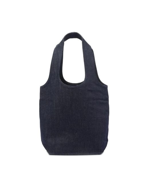 A.P.C. Blue Blau Denim Tote Tasche Mit Logo