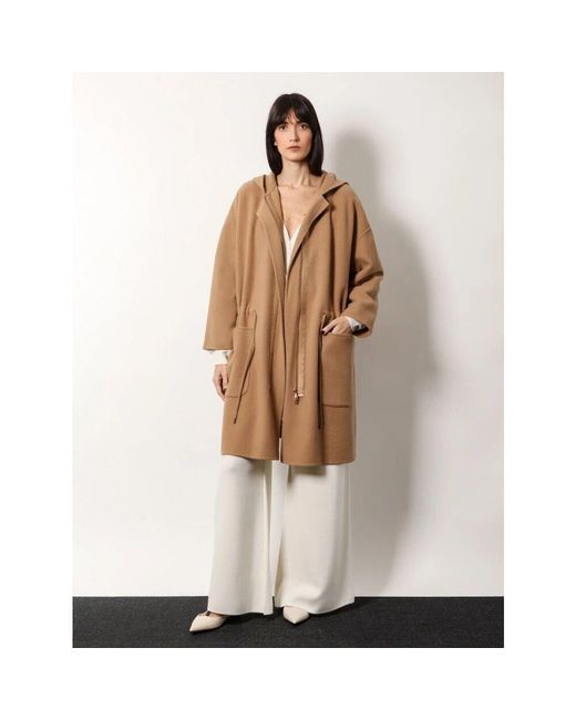 Max Mara Natural Beiger Wollkaschmir Mantel