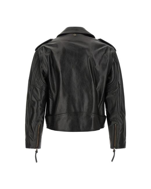 Balmain Black Leather Jackets for men