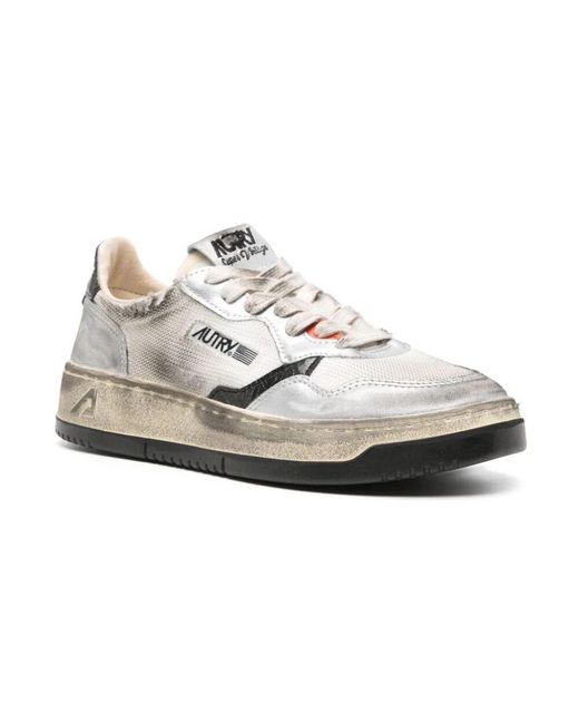 Zapatillas De Malla Y Ante, Mujer, Talla Autry de color White