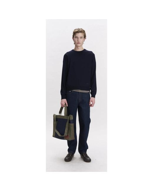 A.P.C. Blue Round-Neck Knitwear for men